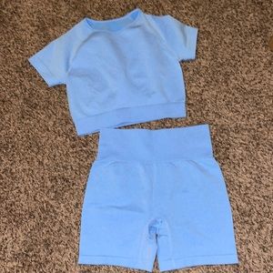 Light blue workout set sz M
